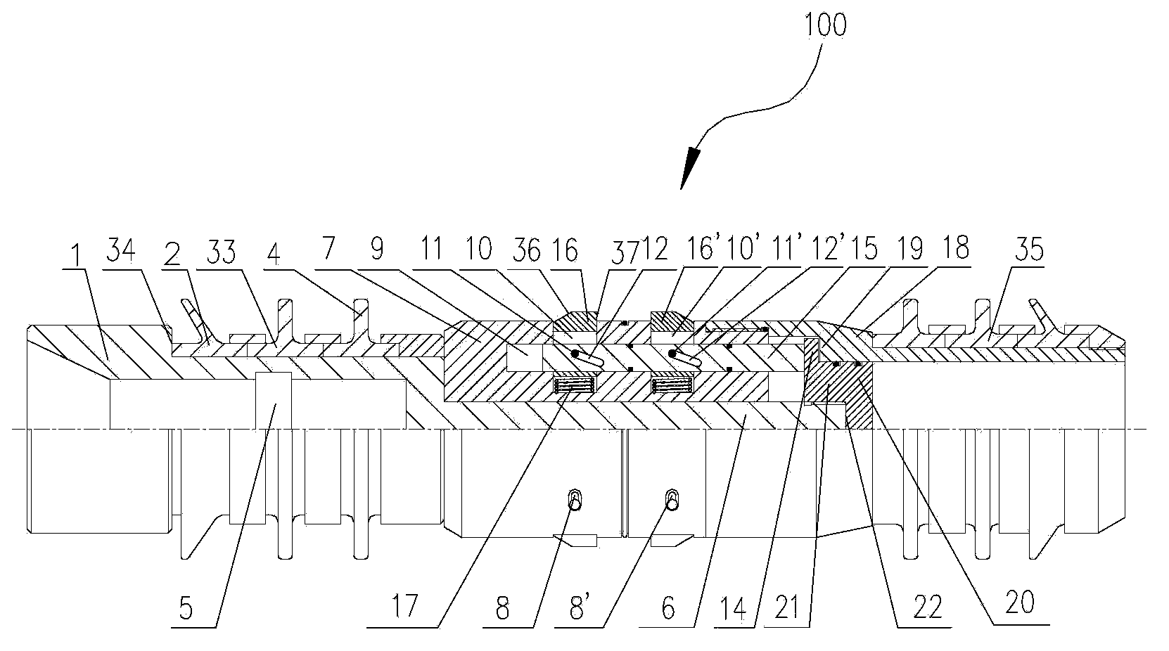 Sliding sleeve opening and closing device