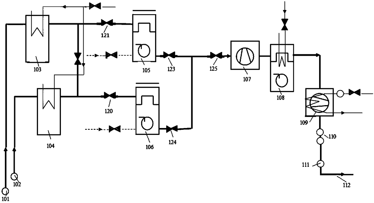 Negative pressure cleaning system for the cooler of the vacuum system of the auxiliary extruder of the film production line