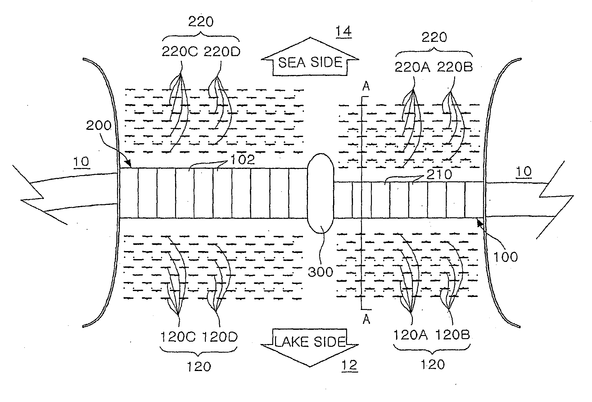 Complex ocean power system combining sluice power and ocean current power