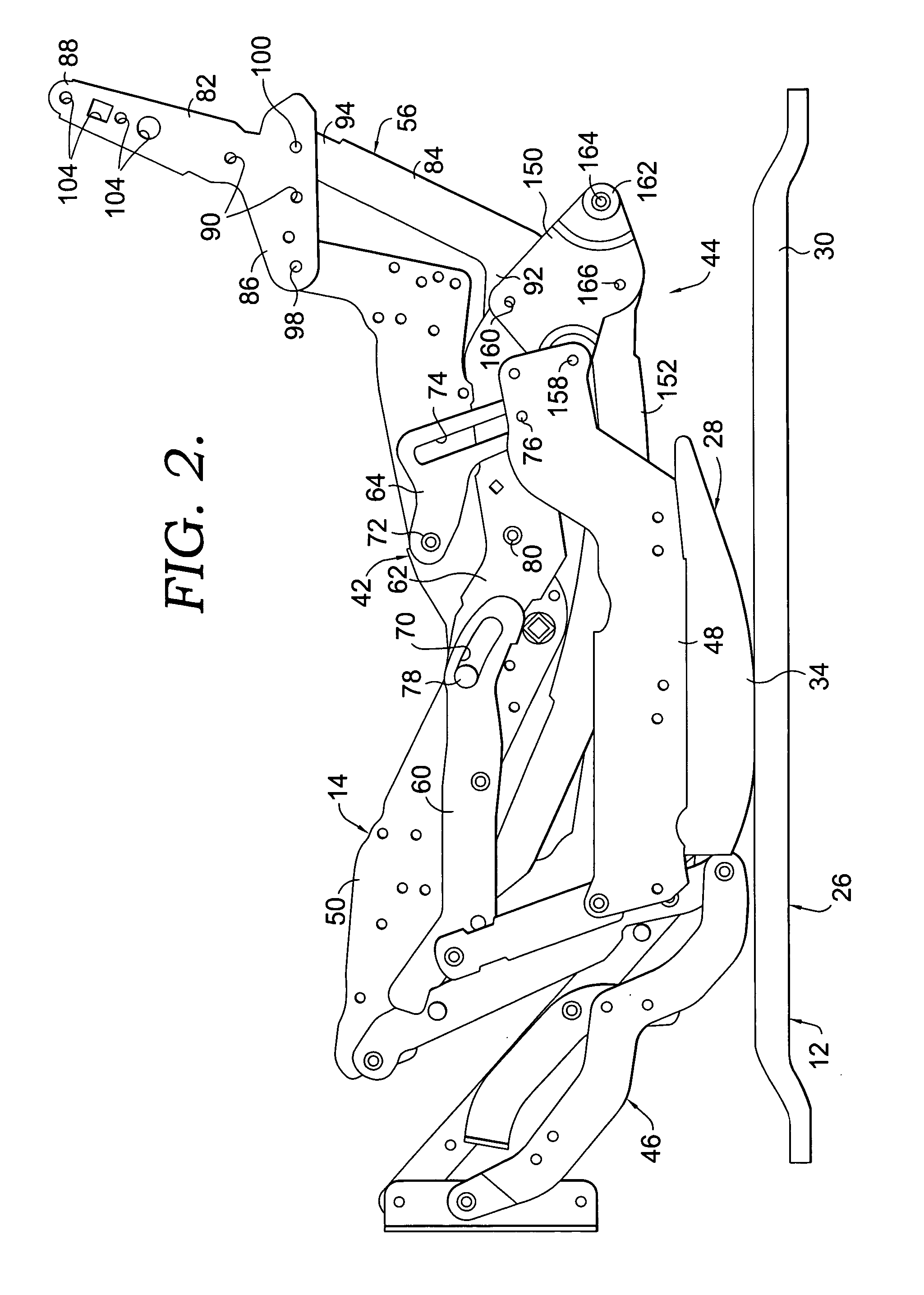 Recliner drive mechanism for a rocker chair