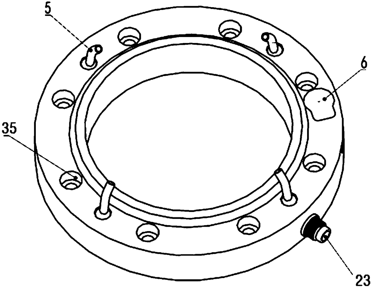 Main shaft annular water spraying device