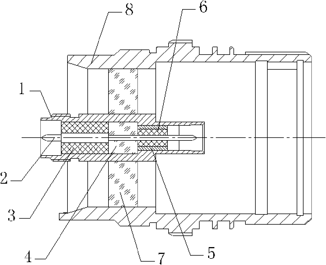 Miniature radio-frequency coaxial connector and contact element thereof