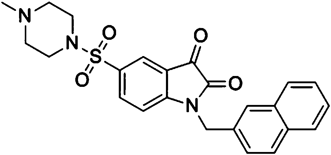 Isatin-5-sulfonamide inhibitor with inhibition effect on MLL (mixed lineage leukemia) key protein