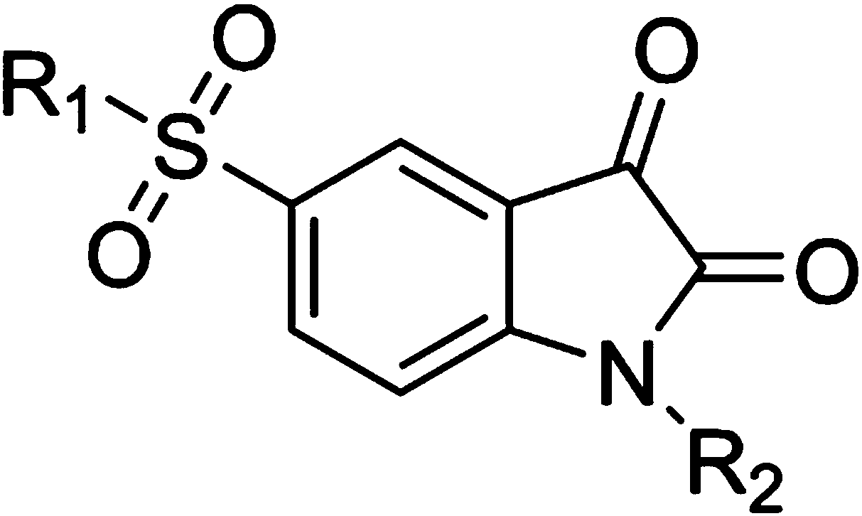 Isatin-5-sulfonamide inhibitor with inhibition effect on MLL (mixed lineage leukemia) key protein