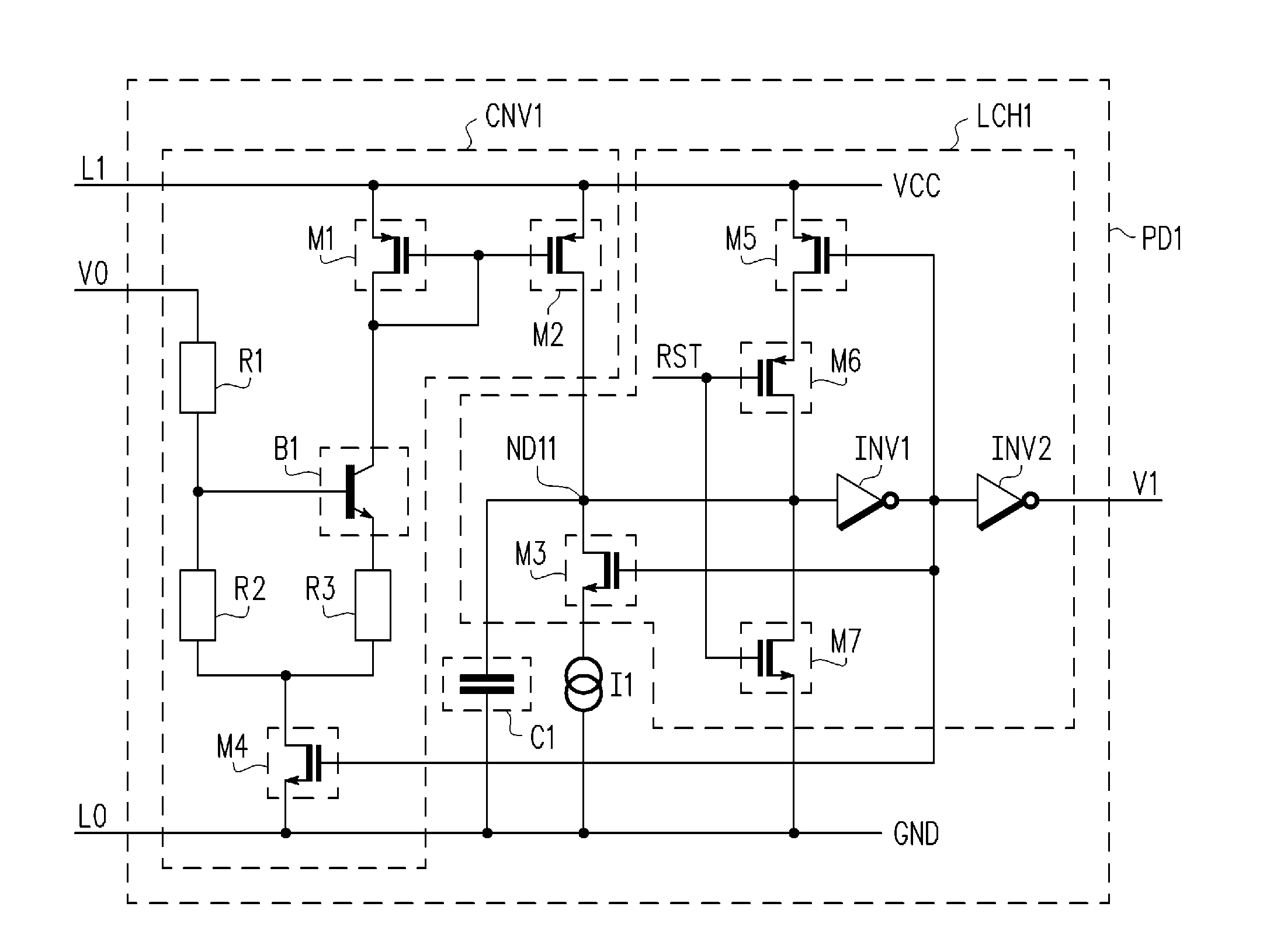 Power on detection circuit