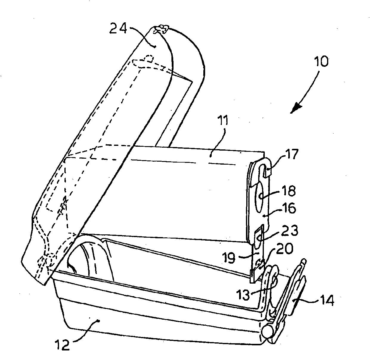 Device for the collection of dirt in a suction apparatus