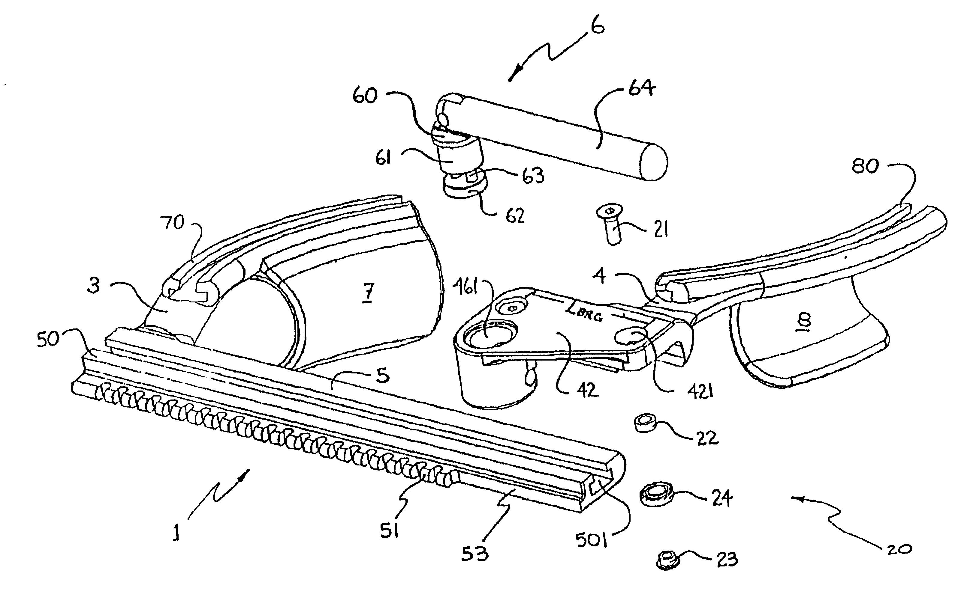 Surgical retractor having low-friction actuating means and contoured blade arms