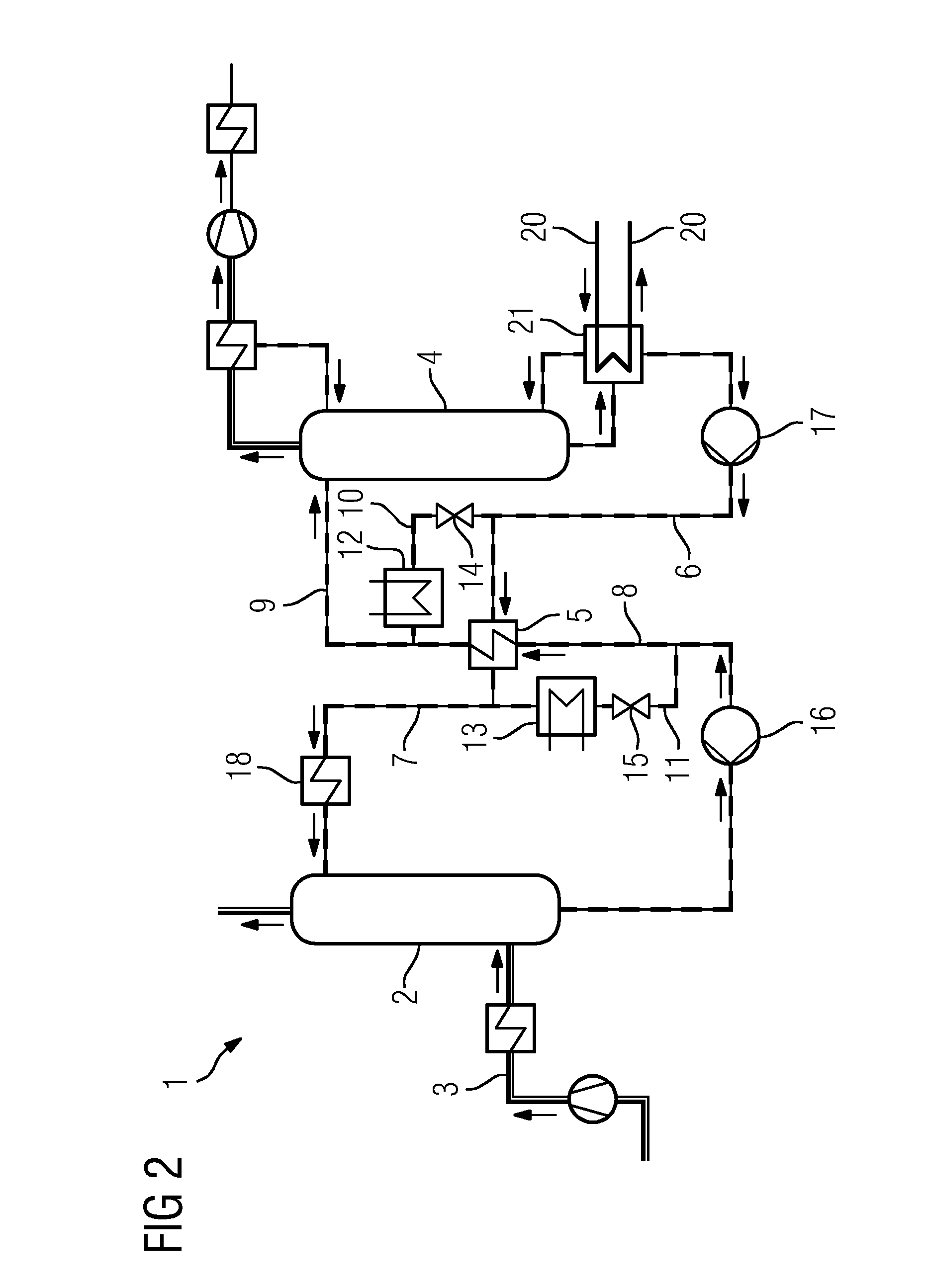 Method and apparatus for separation of carbon dioxide from an off-gas from a fossil-fueled power station