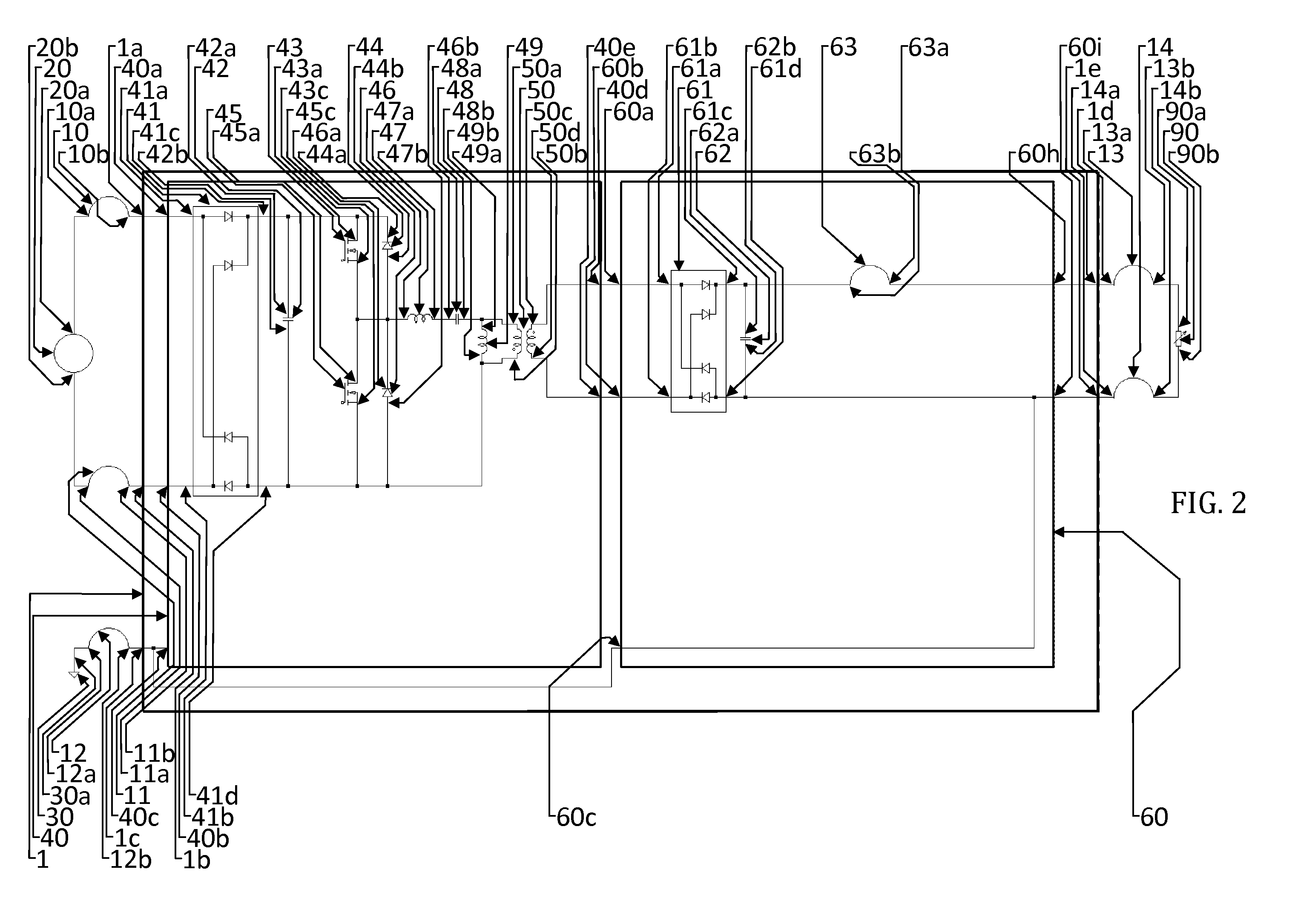 Utility for full wave rectified current-fed class of DC galvanically isolated DC-to-DC power conversion topologies allows reduction of working voltage magnitudes and improvement to efficiency for secondary circuits