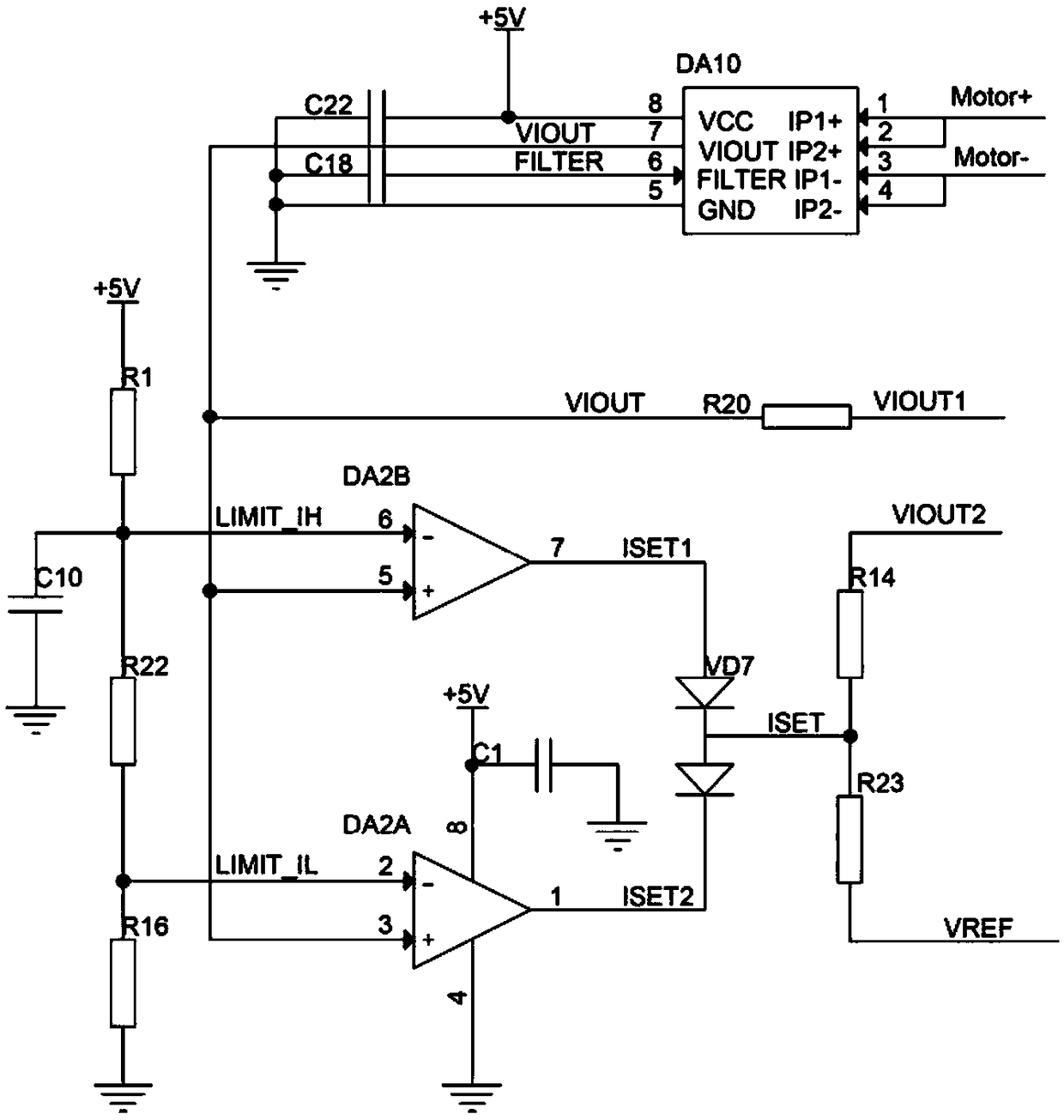 A motor servo power driving circuit