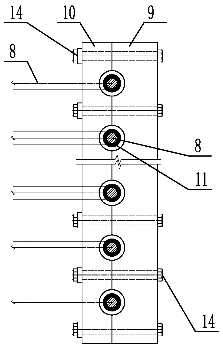 Buffer type pulling cable seismic reduction support free of additional vertical force