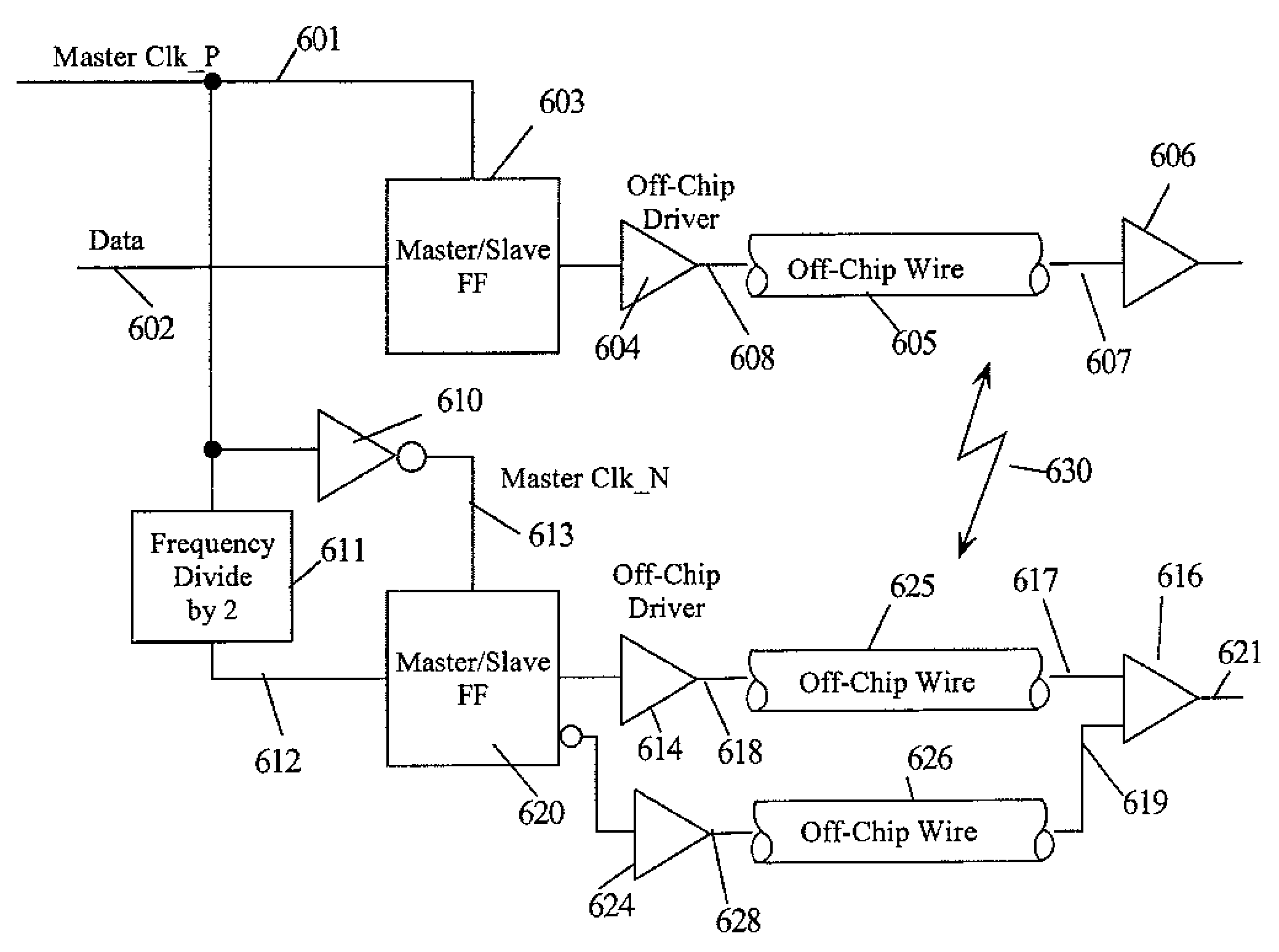 Method for reducing cross-talk induced source synchronous bus clock jitter