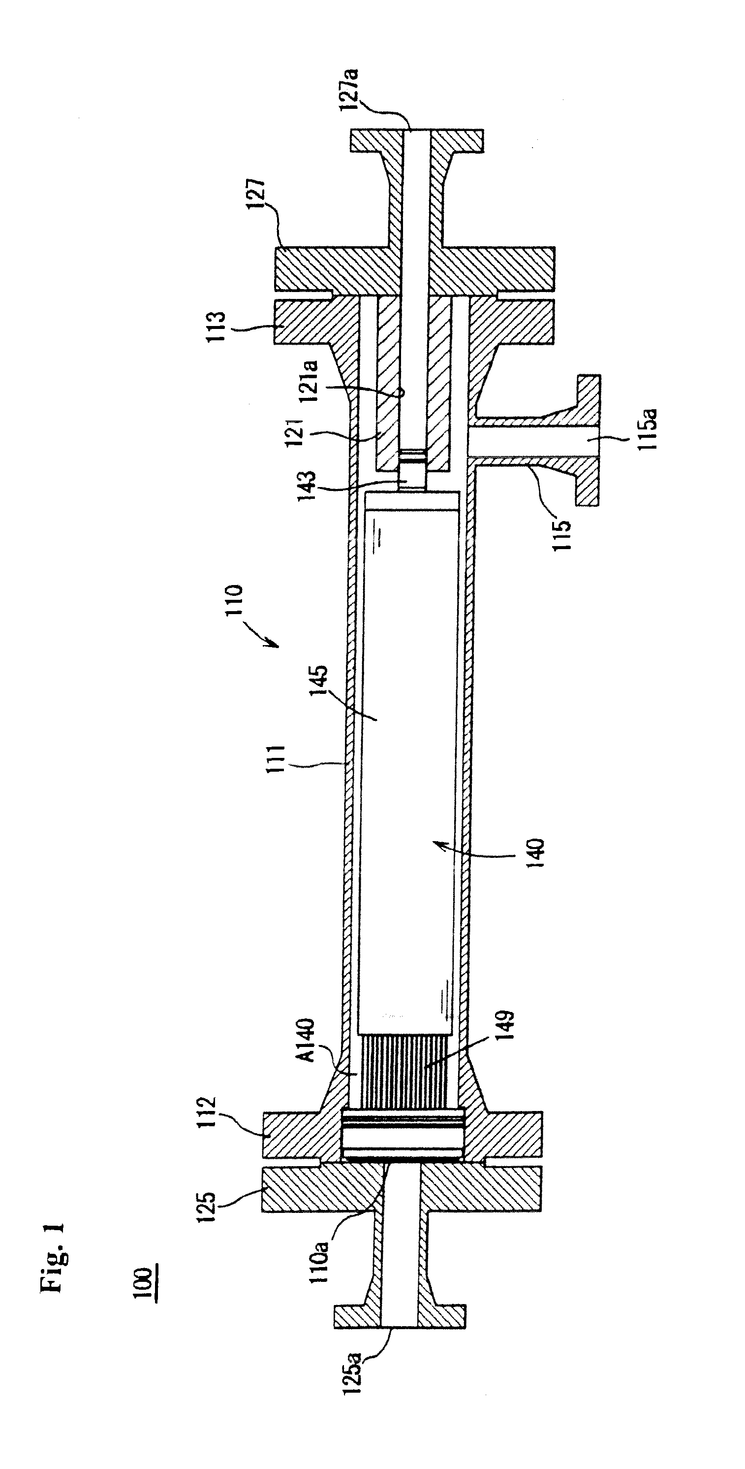 Gas separation membrane module and method of replacing a hollow fiber element