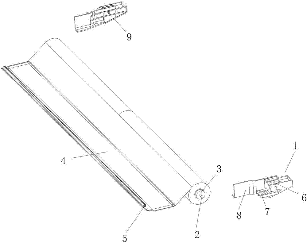 Built-in type panoramic sunroof roller shutter structural assembly