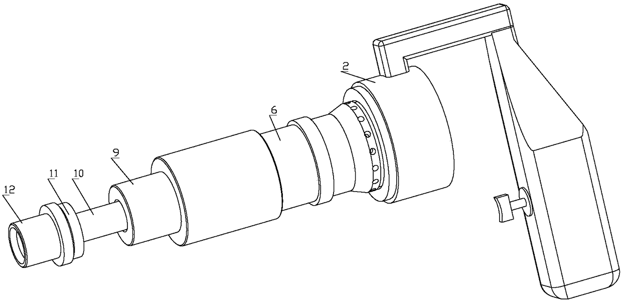 Handheld pneumatic lining press mounting gun