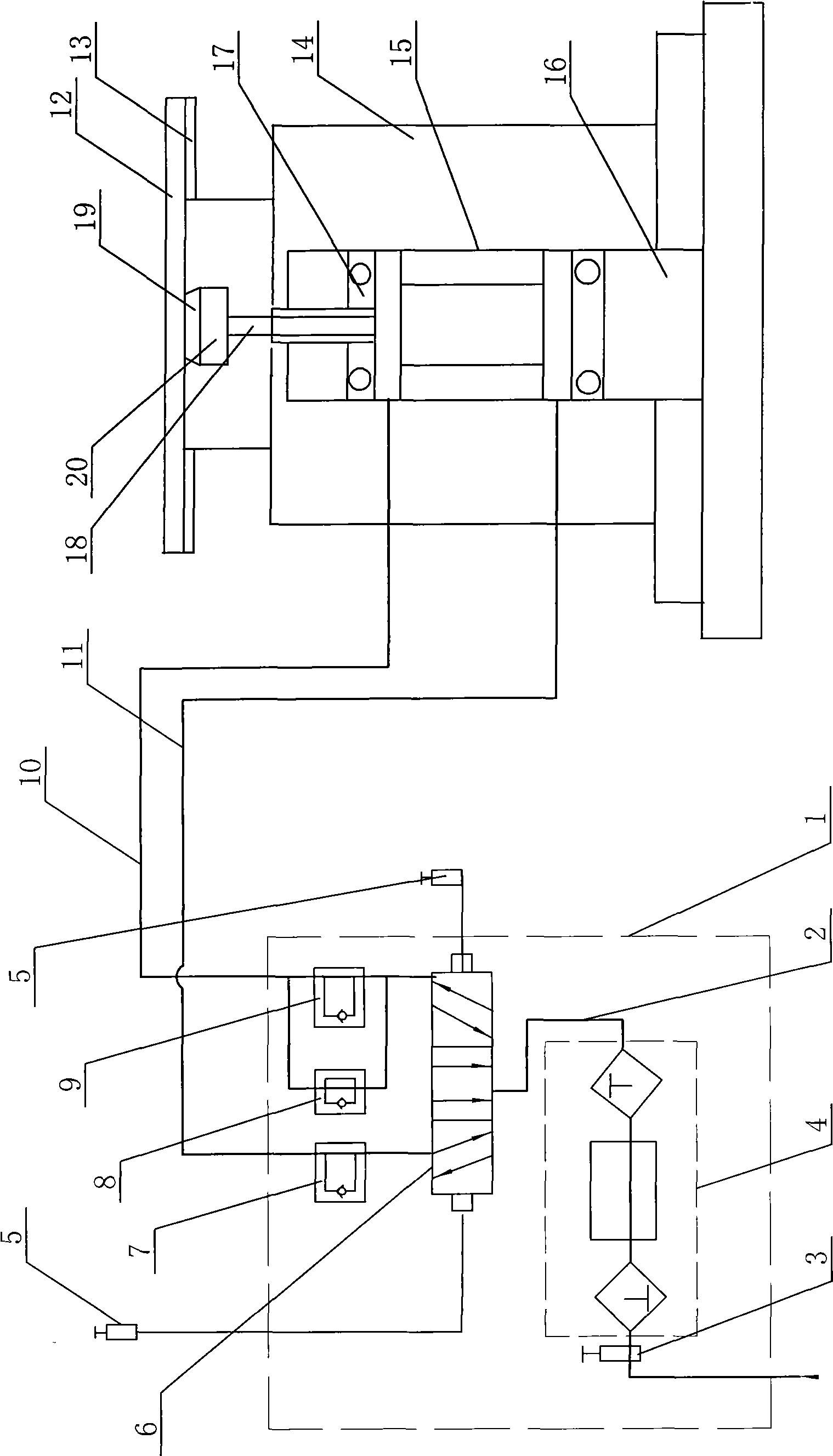 Automatic feeding device for four-column hydraulic column system