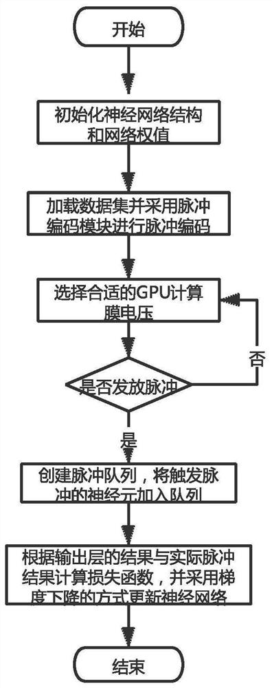 Pulse neural network simulation method based on GPU