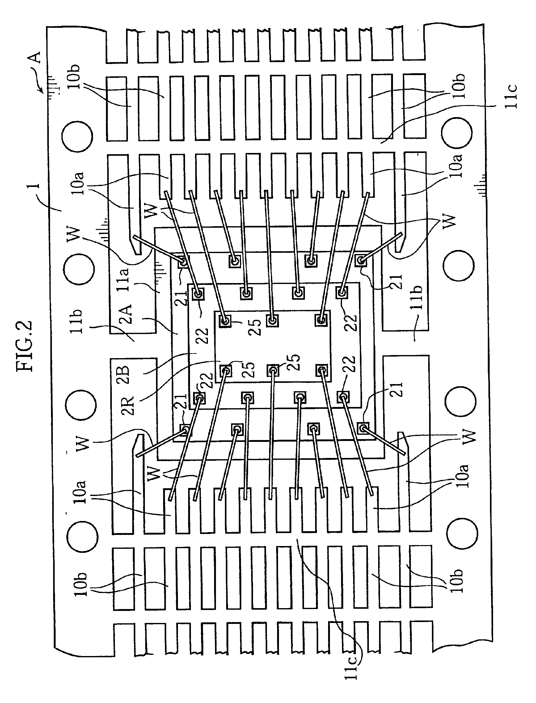 Semiconductor device with stacked-semiconductor chips and support plate