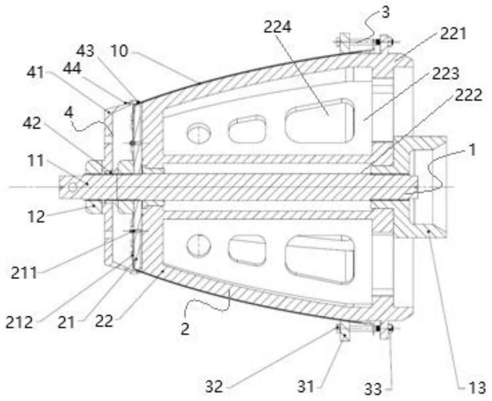 Composite tool for welding spray pipe jacket section of thrust chamber and welding process of composite tool