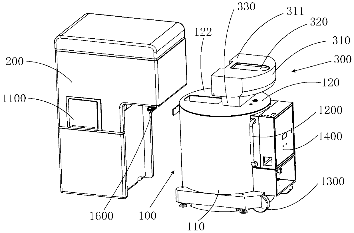 Low-temperature storing and taking device and low-temperature storing and taking method