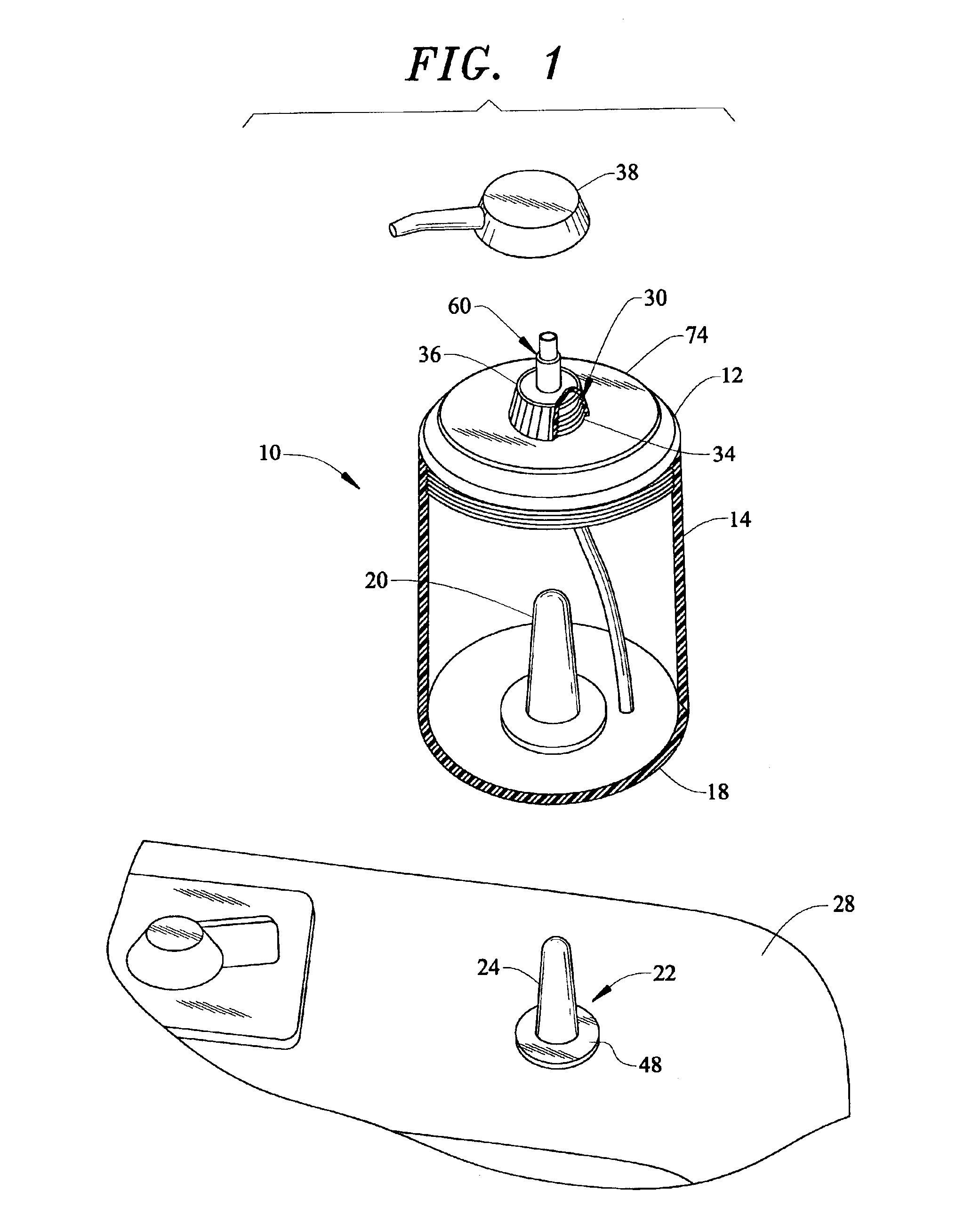 Kitchen sink top-mounted rigid stem-portable dispenser soap system