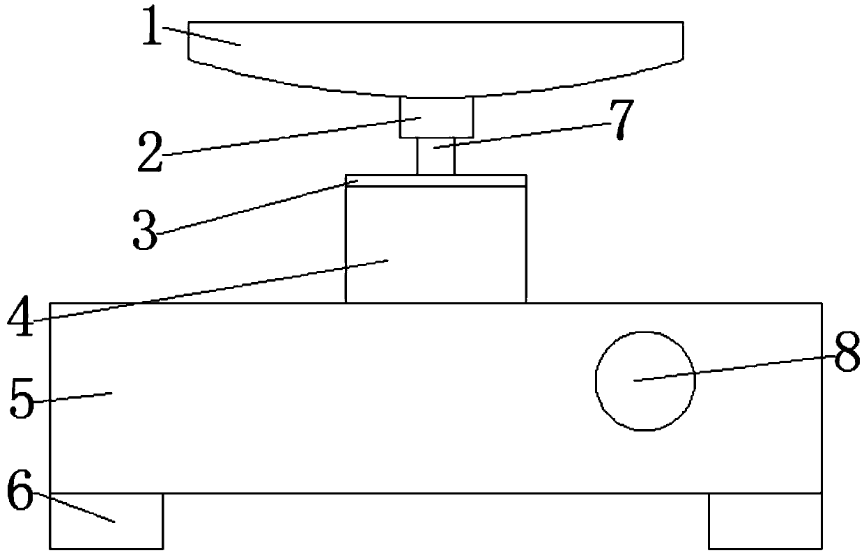 Weighing device for packaging in production process of sodium bicarbonate tablets