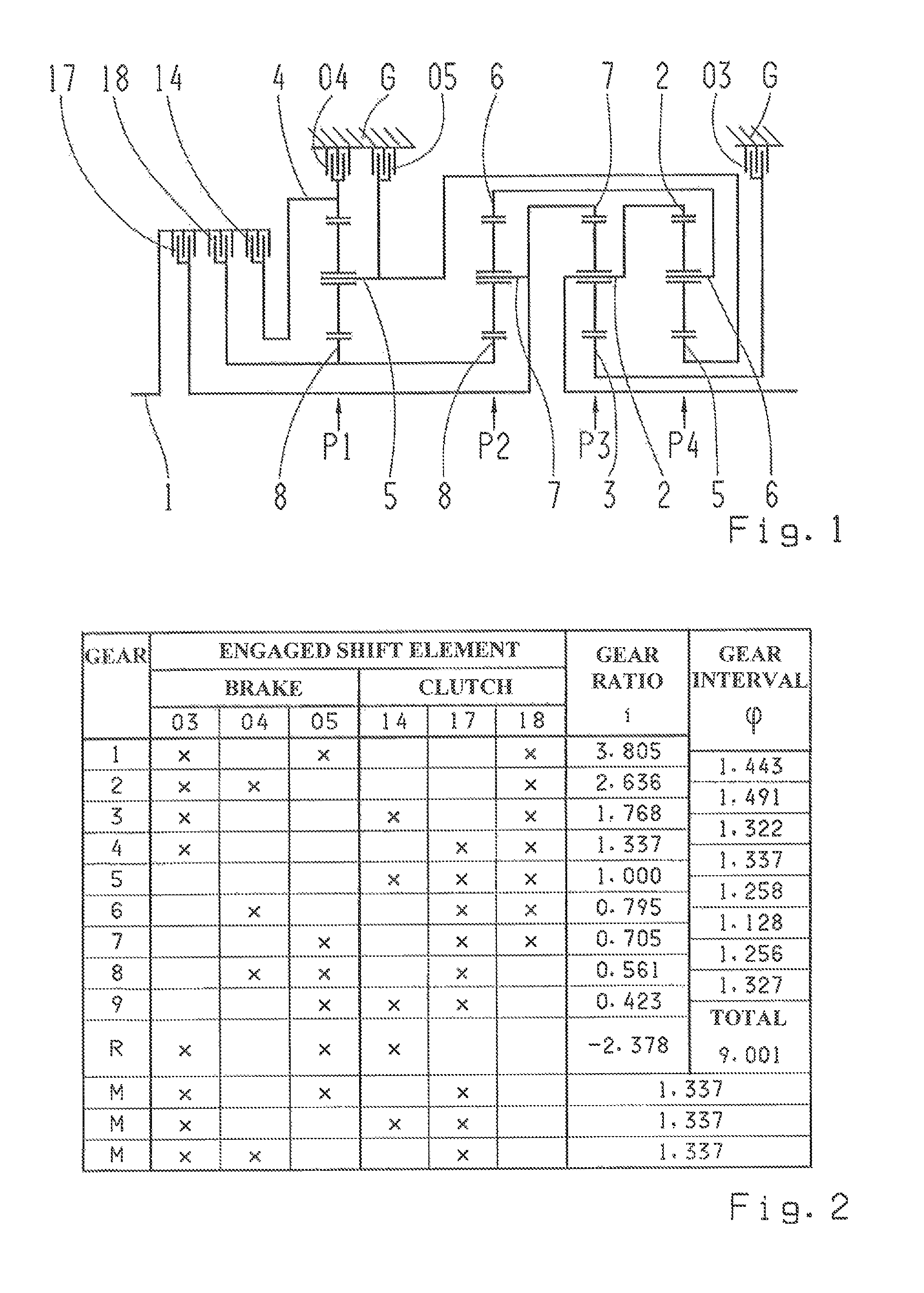 Multi-speed gearbox