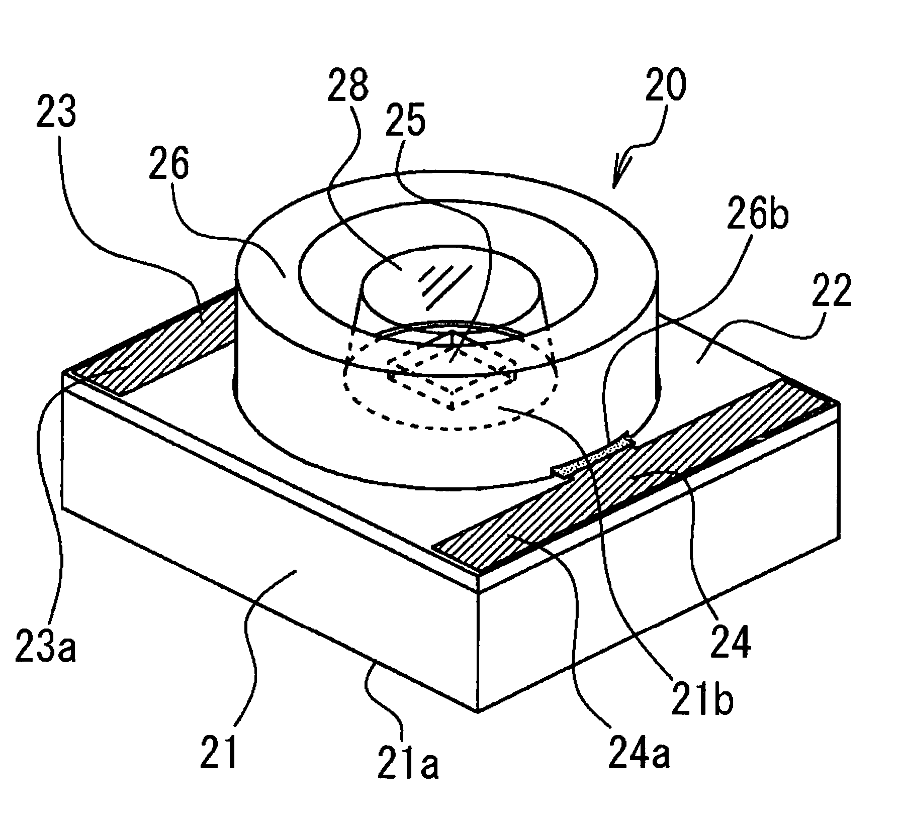 Surface-mounted LED and light emitting device