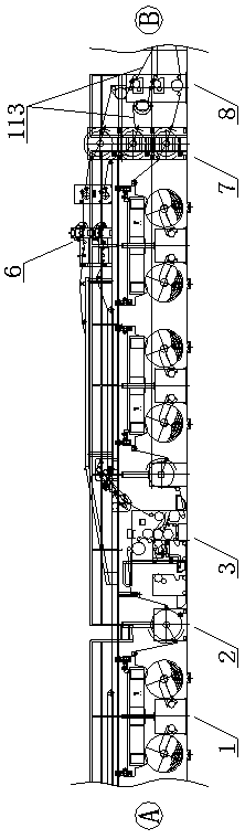 A five-layer corrugated paper production line