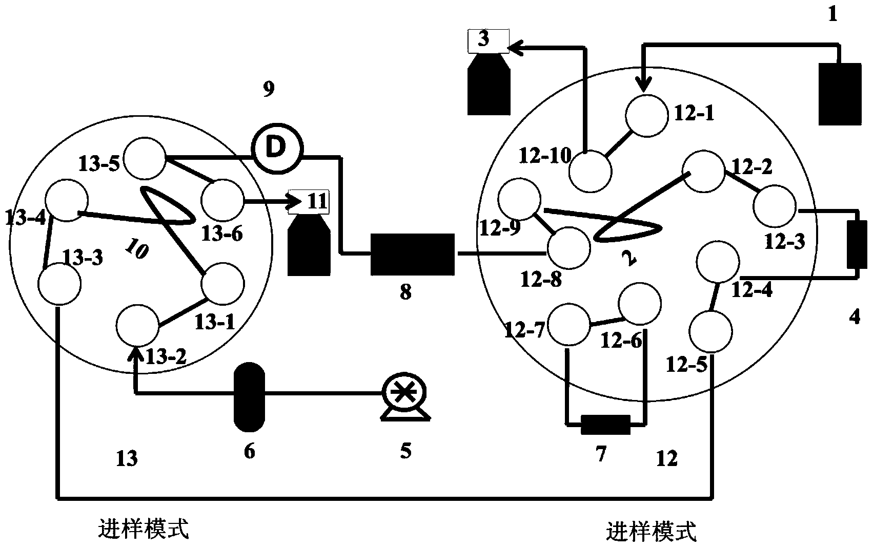 Ion chromatography single pump-column switching system for detecting trace inorganic anions in weak-acid salt