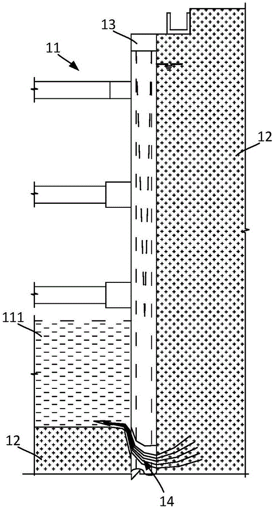 Water leakage point blockage method in foundation pit water stop curtain