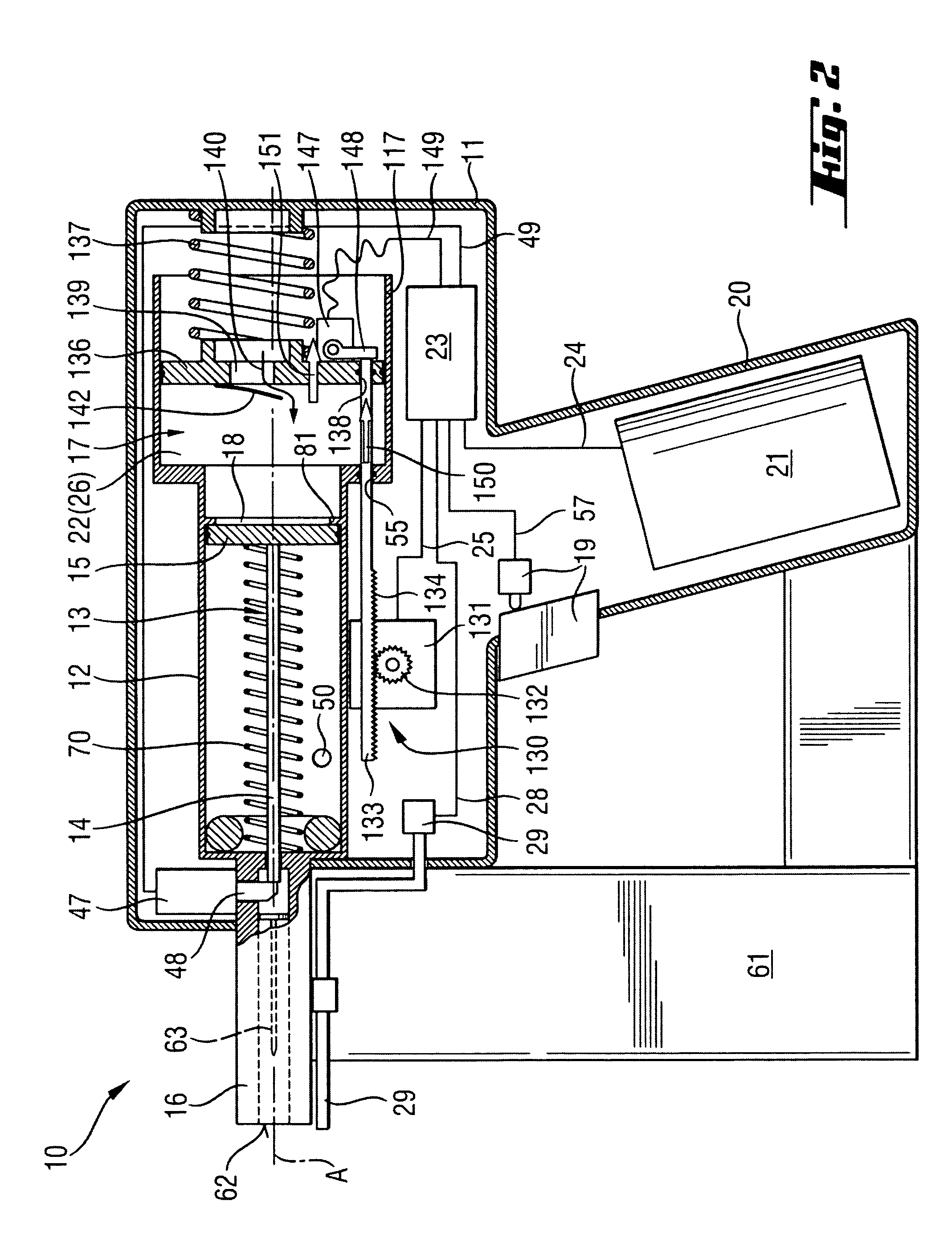 Pneumatically driven setting tool