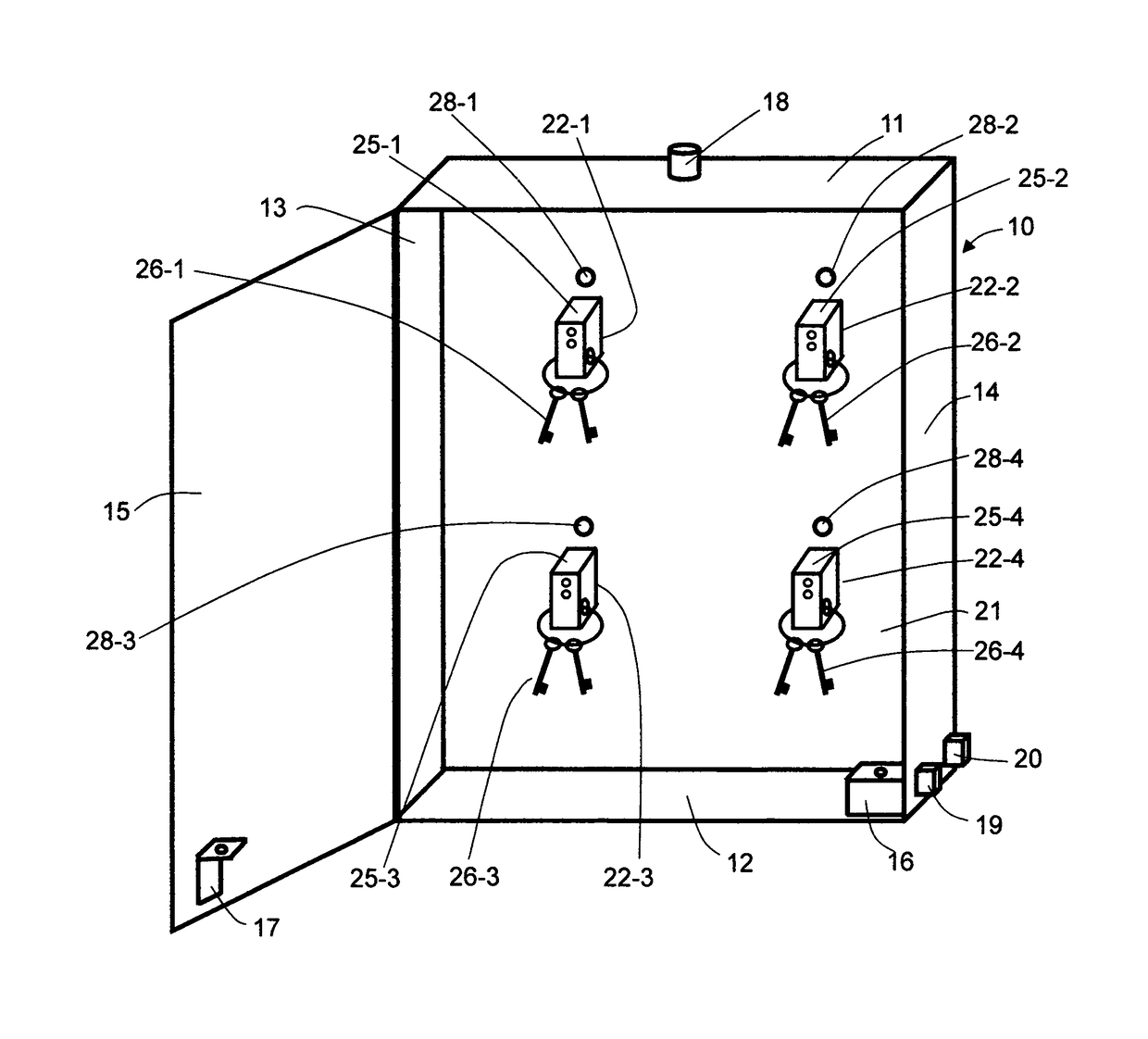 Security lock for removably suspended electronically addressable object and system