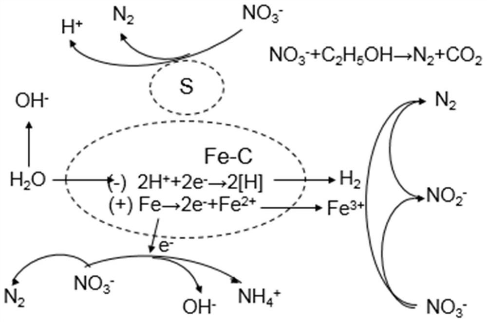 A kind of denitrification functional packing and its preparation and application