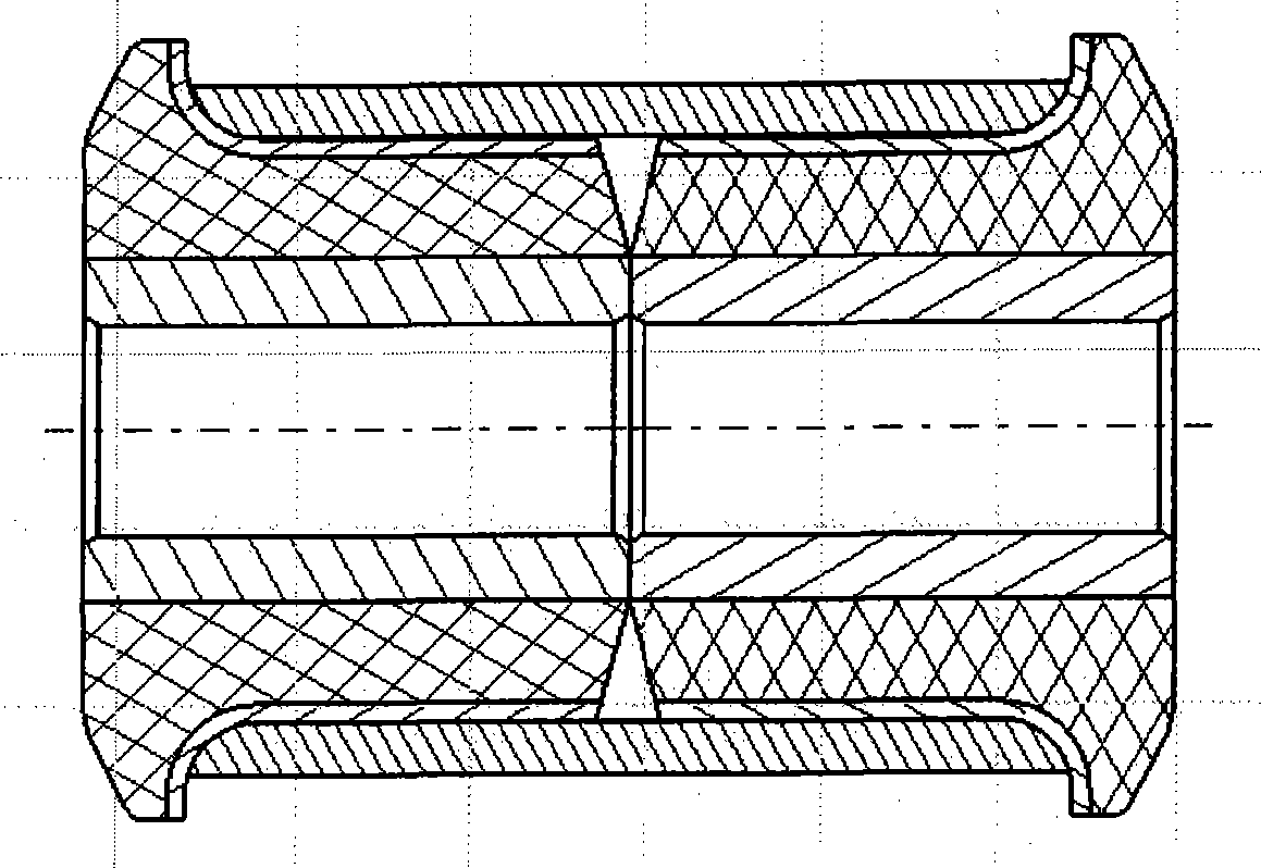 Bidirectional triangle arm rubber lining for spacing suspension system