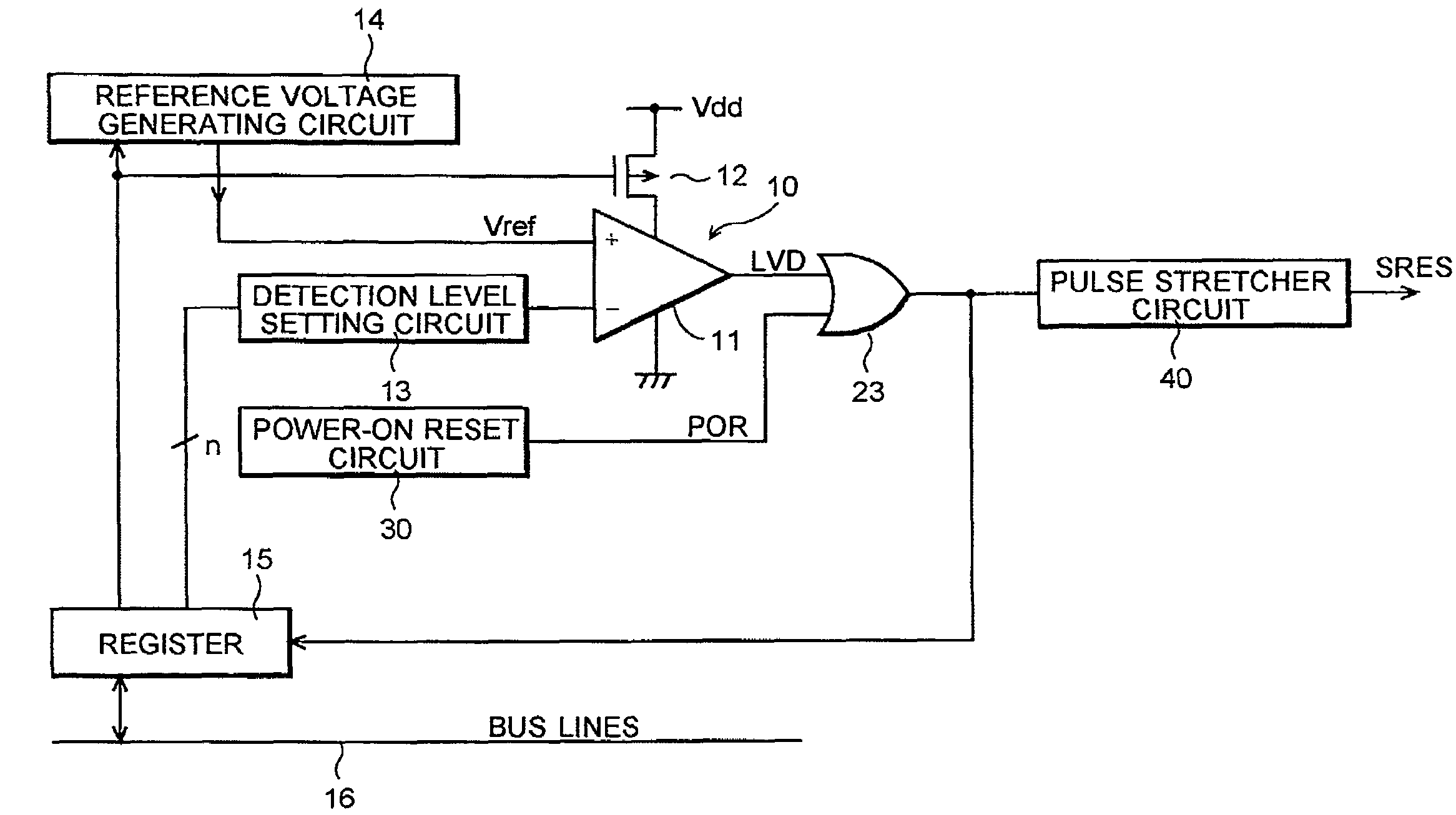 Low-voltage detection reset circuit