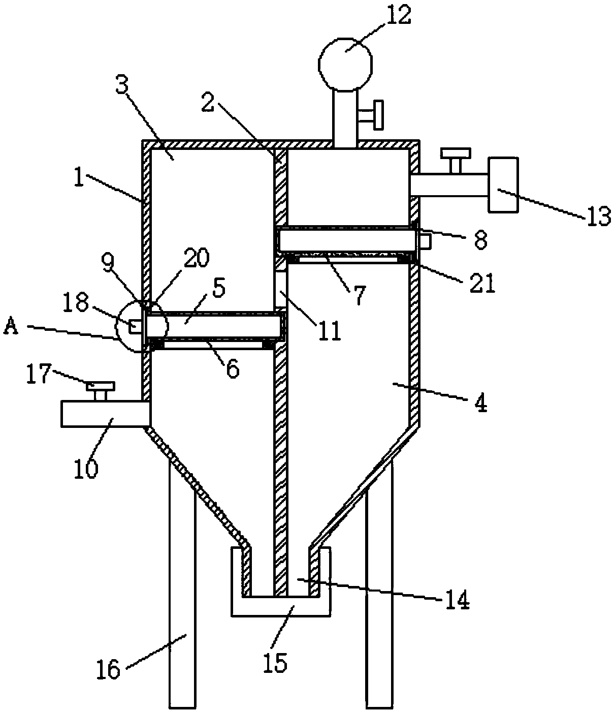 Reverse-blowing type cloth bag multistage dedusting equipment