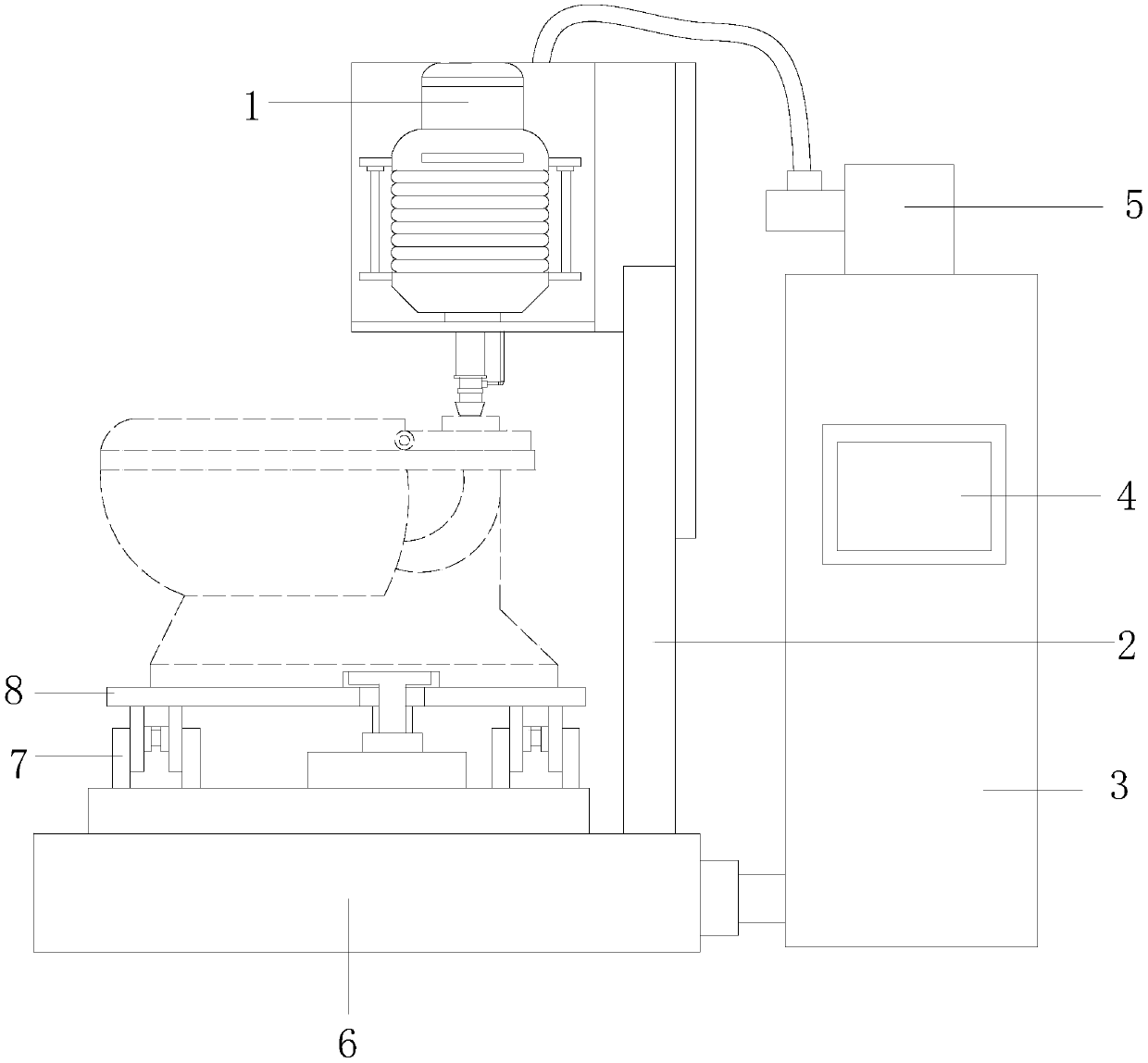 Split type toilet bowl steady flow water effect detecting device