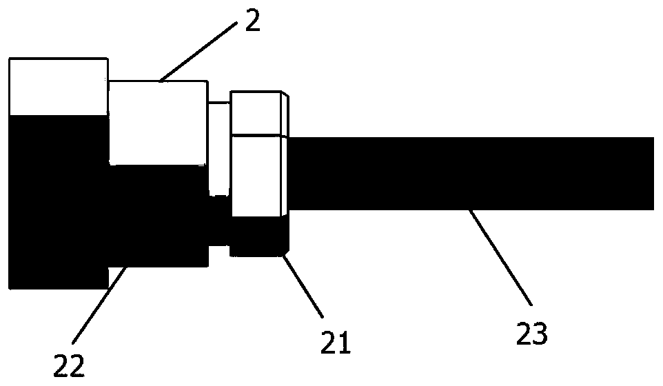 A pre-tightening force measuring device for threaded fasteners of oil pipe joints