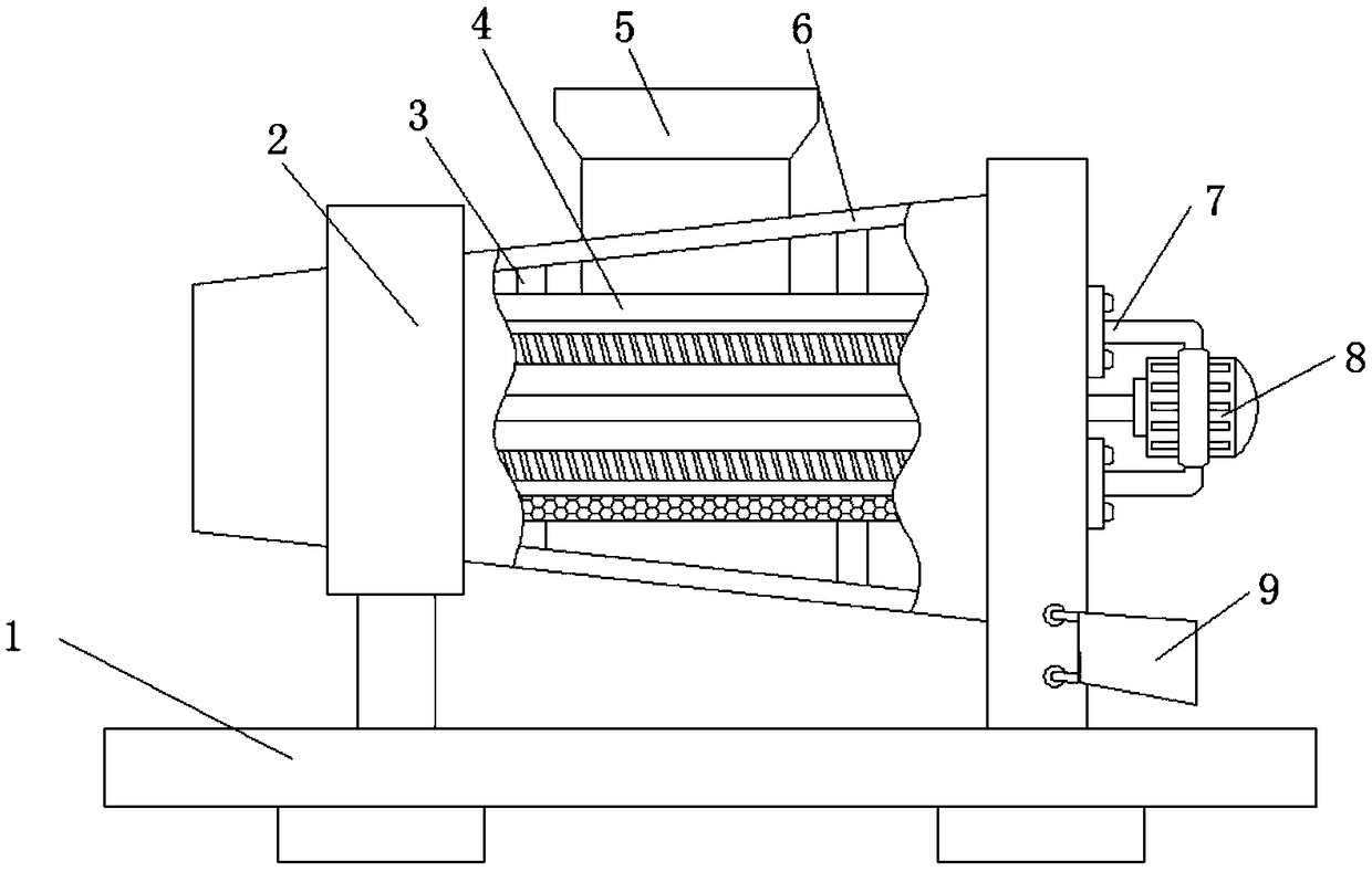 Circulating grinding and screening device for Chinese herbal medicines