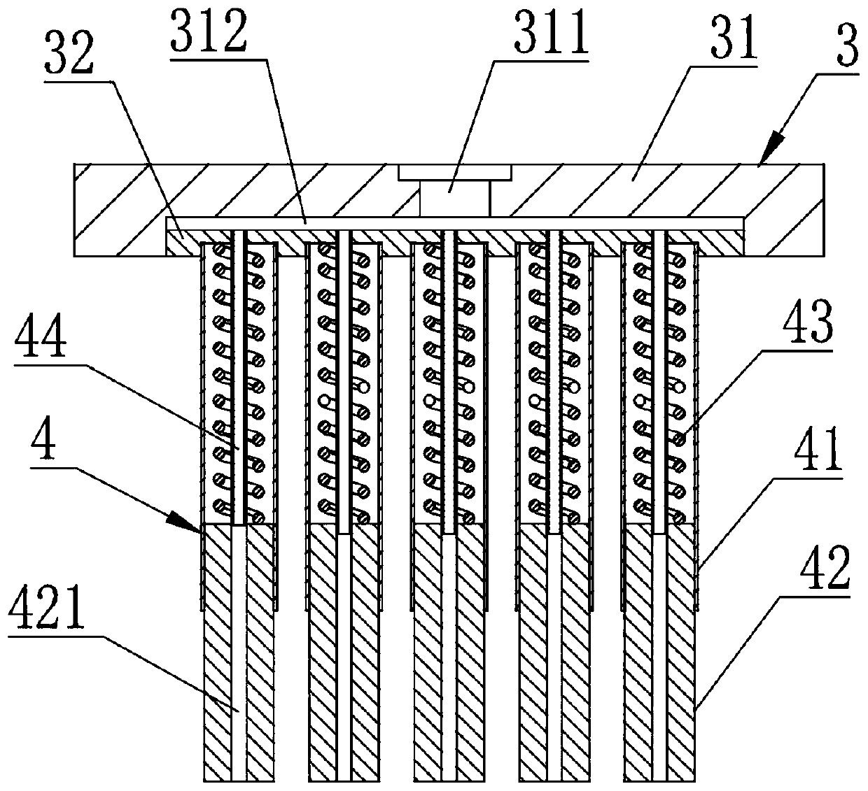 Automatic composite material laying execution device