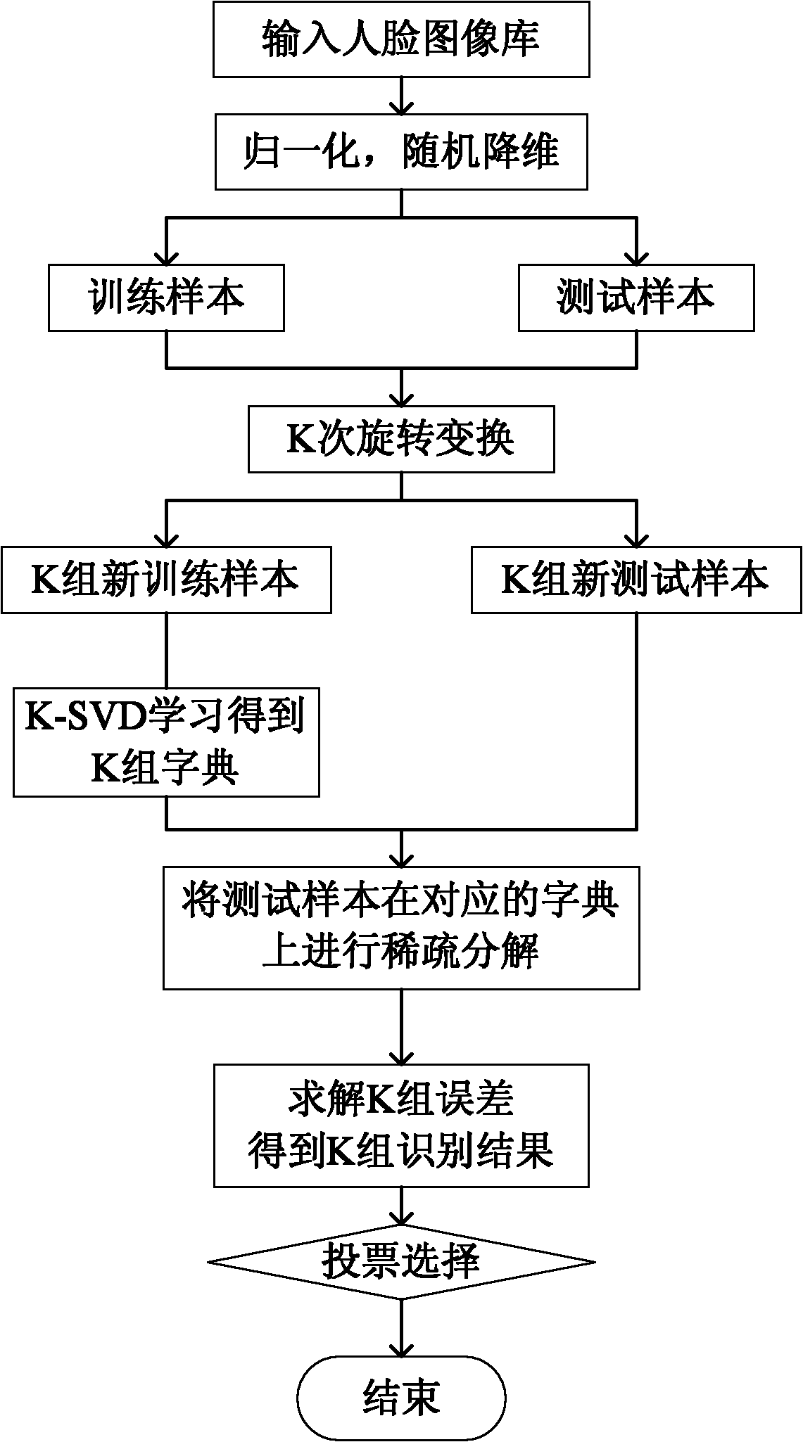 Integration method for face recognition by using sparse representation