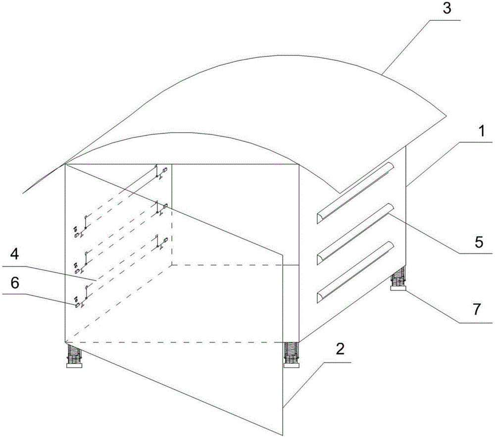 Box-type protecting radiating device for transformer