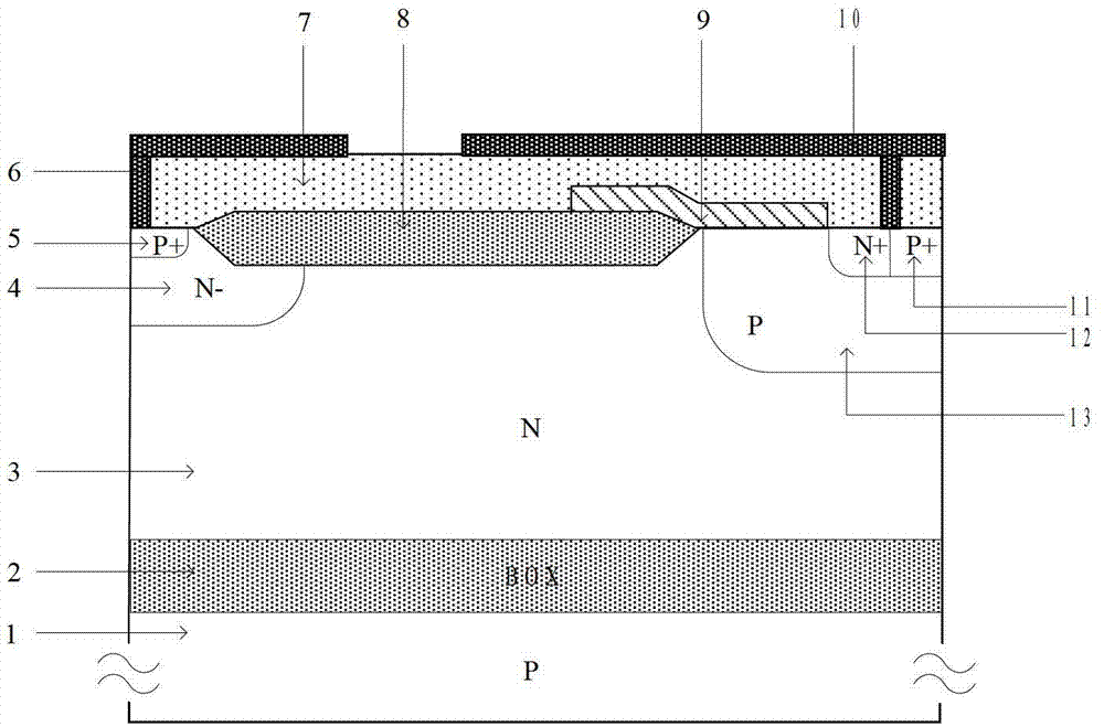 High-reliability N-type transverse insulated gate bipolar device and preparation process thereof