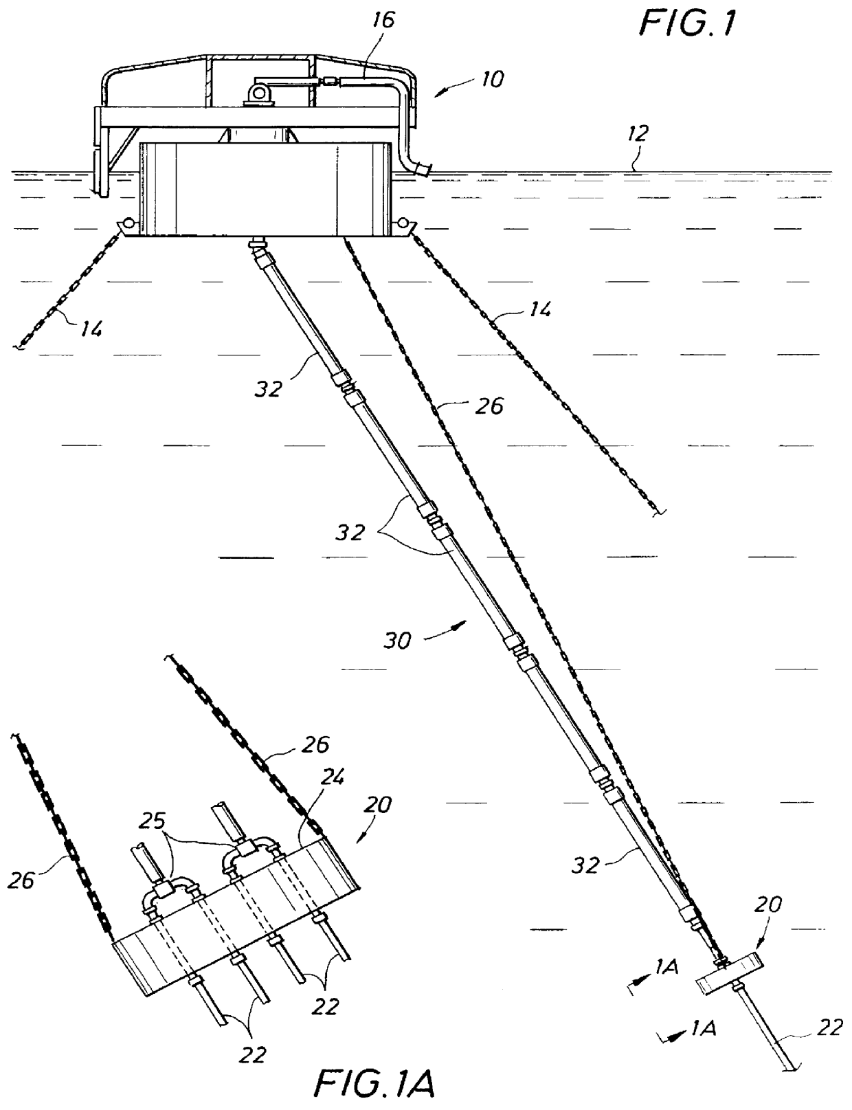 Submerged pipeline manifold for offloading mooring buoy and method of installation