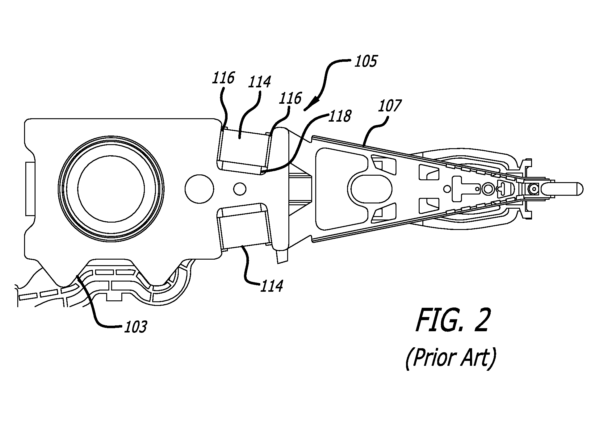 GSA suspension having slider clearance for shock performance