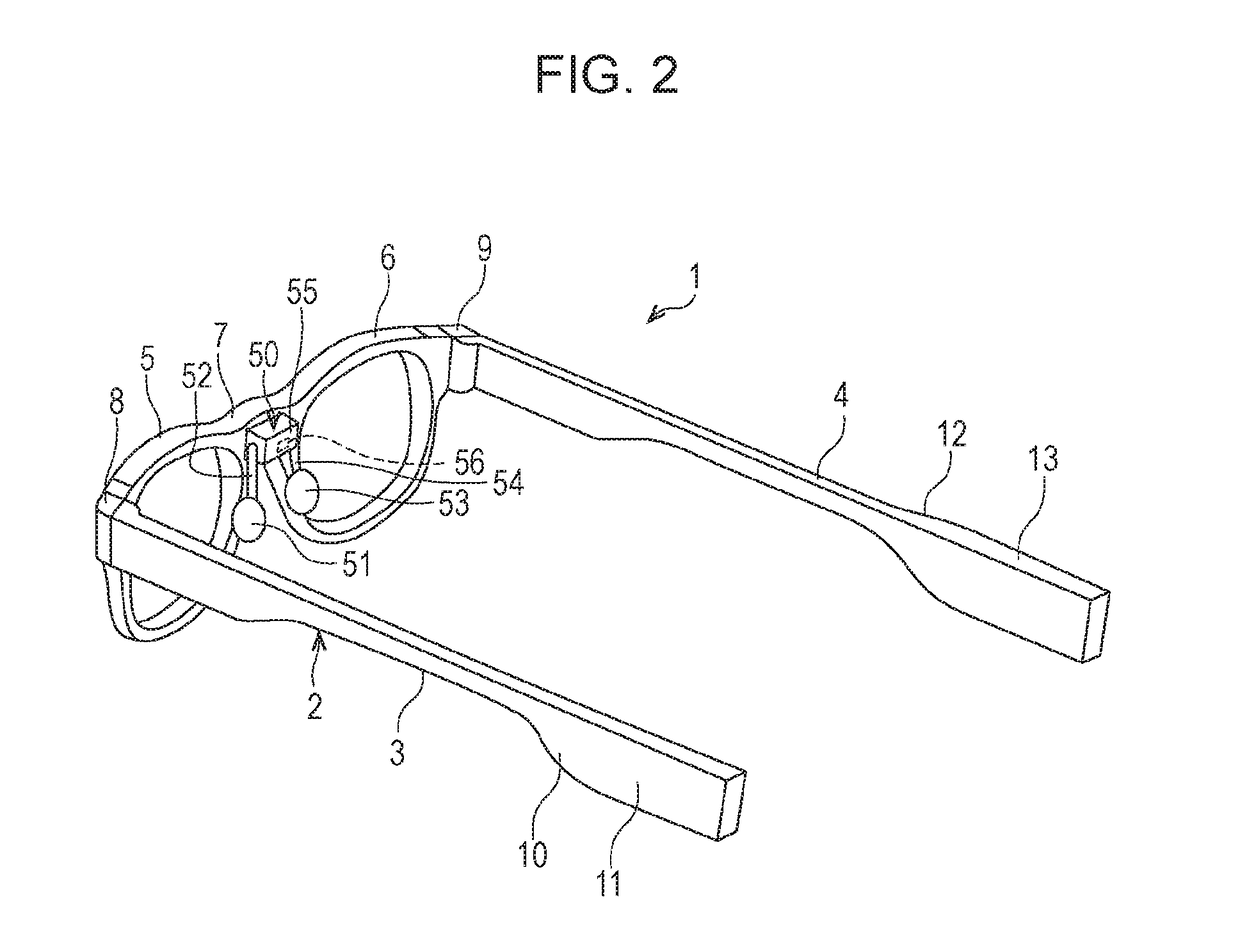 Glasses-shaped electronic device