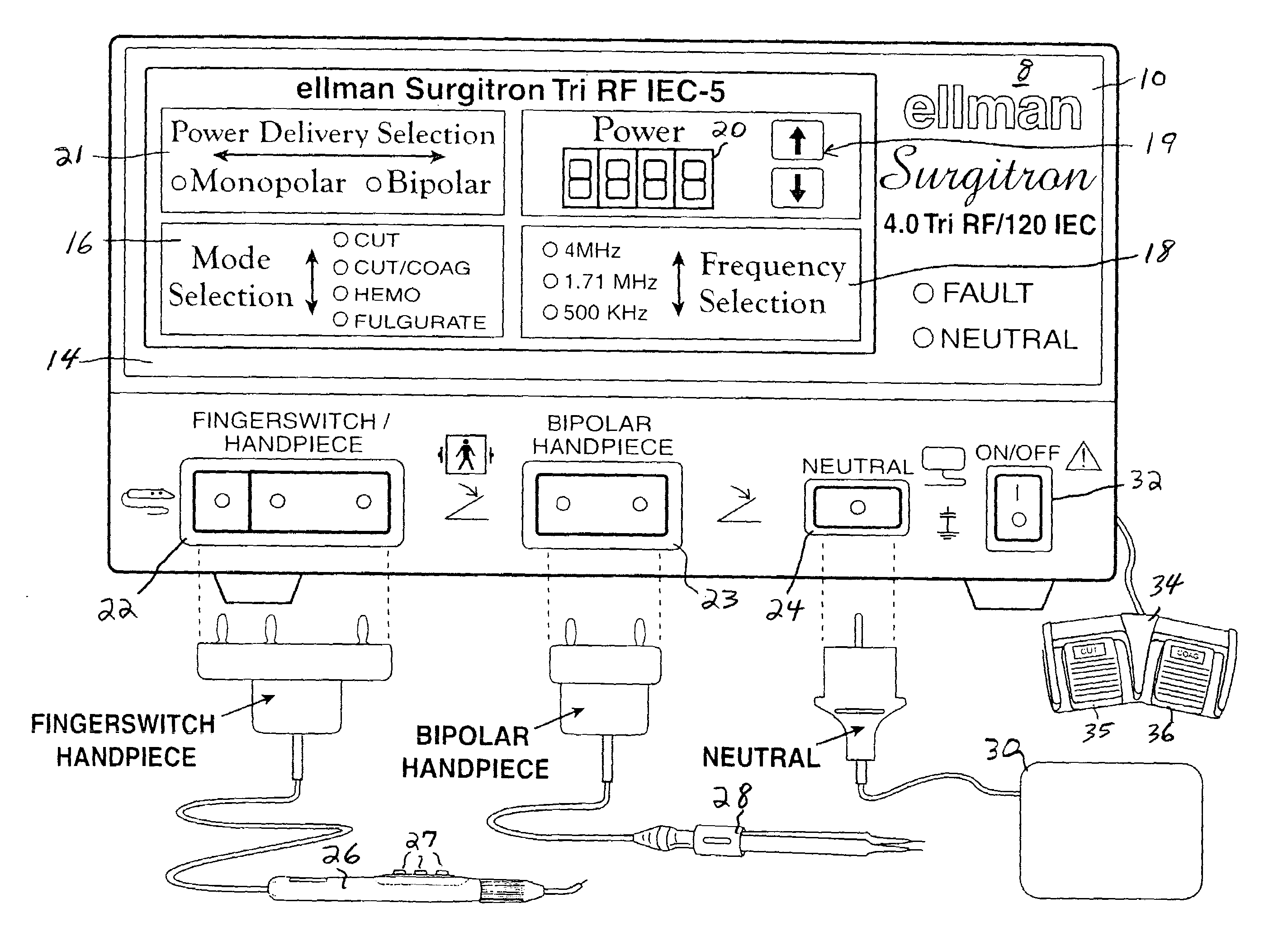 Tri-frequency electrosurgical instrument