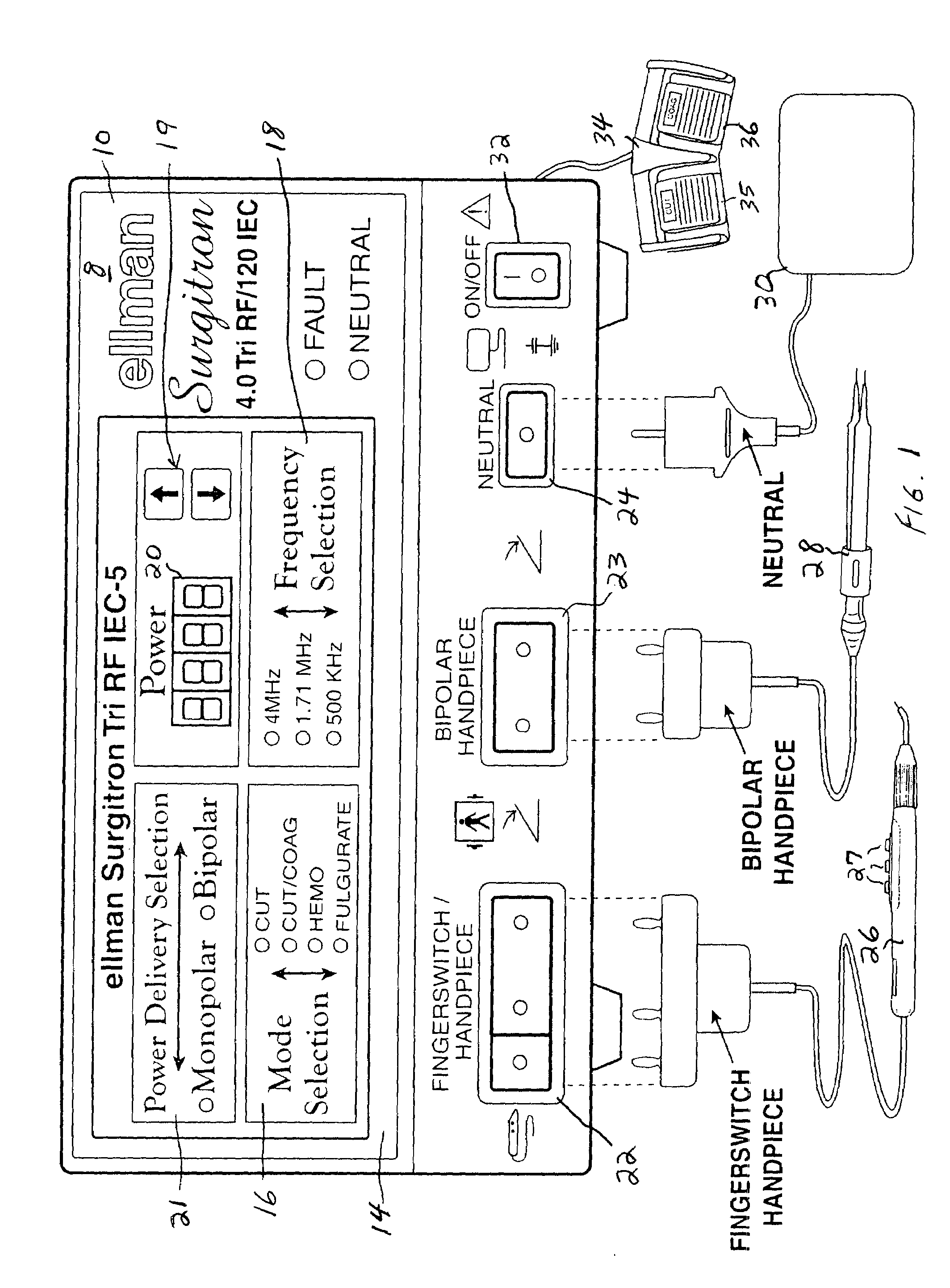 Tri-frequency electrosurgical instrument