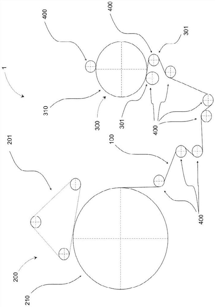 Method of rerolling rolled-up material web and rerolling device